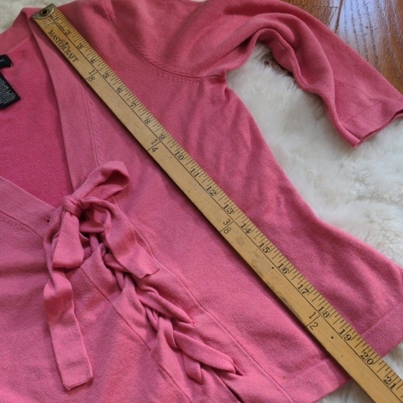 𝅺banana REPUBLIC silk cashmere lace up knit sweater pink xs - Picture 6 of 7